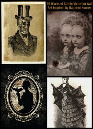 20 Works of Gothic Victorian Wall Art Inspired by Haunted Houses - Pin
